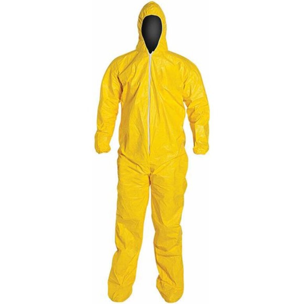 YELLOW COVERALL CHEMICAL HAZMAT SUIT